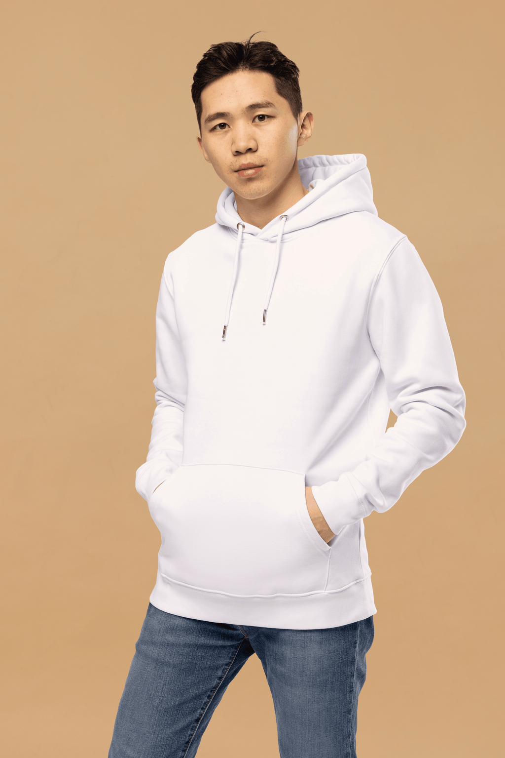 Organic Cotton Minimalist White Hoodie