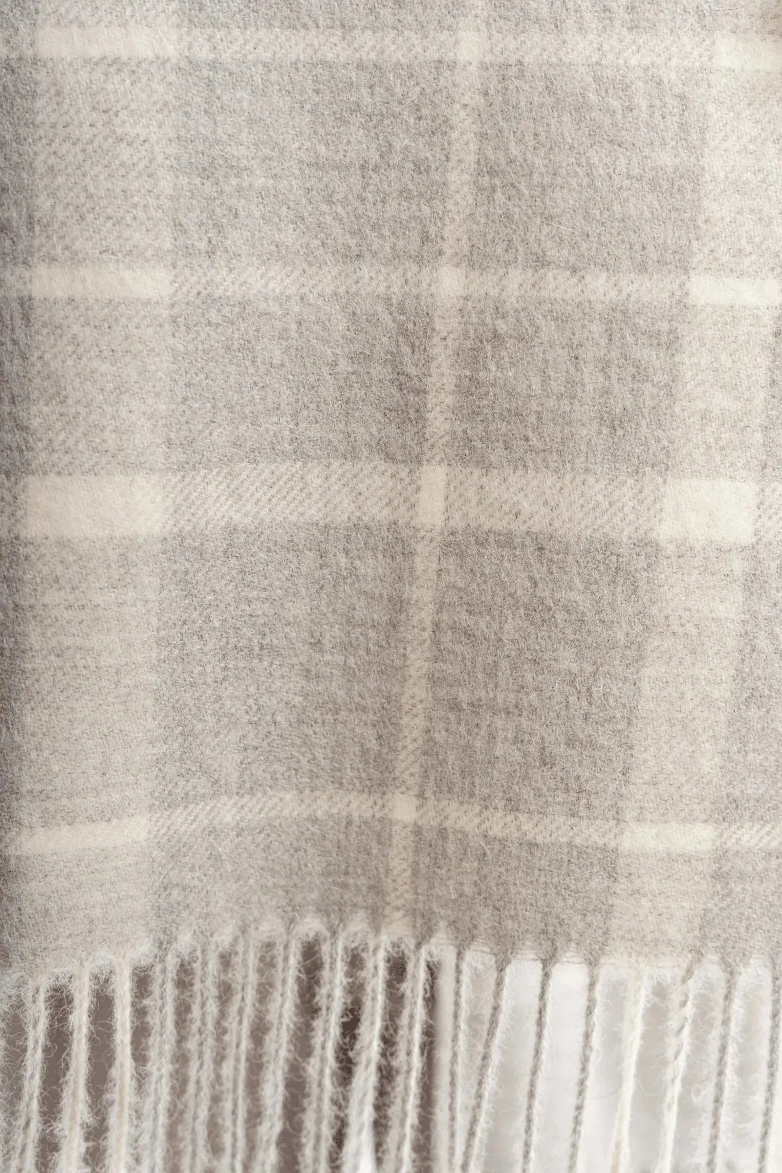 Alpaca Plaid Scarf in Natural Undyed Fibres