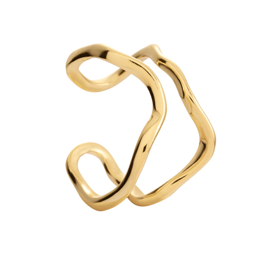 Polaris Resizable Golden Ring – 18k Gold Plated Elegance by ONEHE at www.brixbailey.com