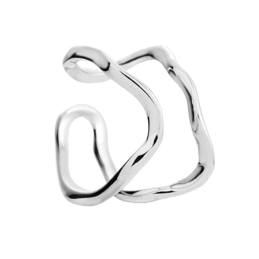 ONEHE Adjustable Silver Ring – Hypoallergenic & Rhodium Plated by ONEHE at www.brixbailey.com