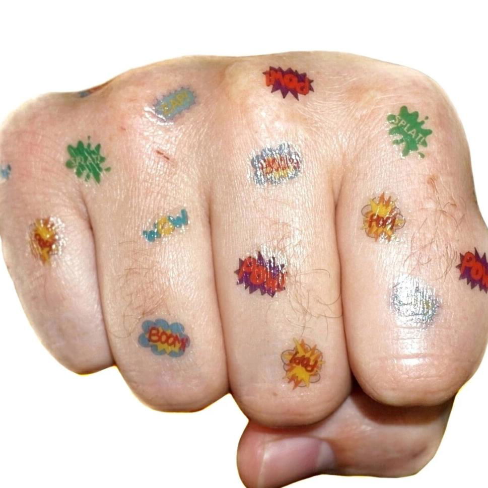 Pop Art Explosion Nail Tattoos