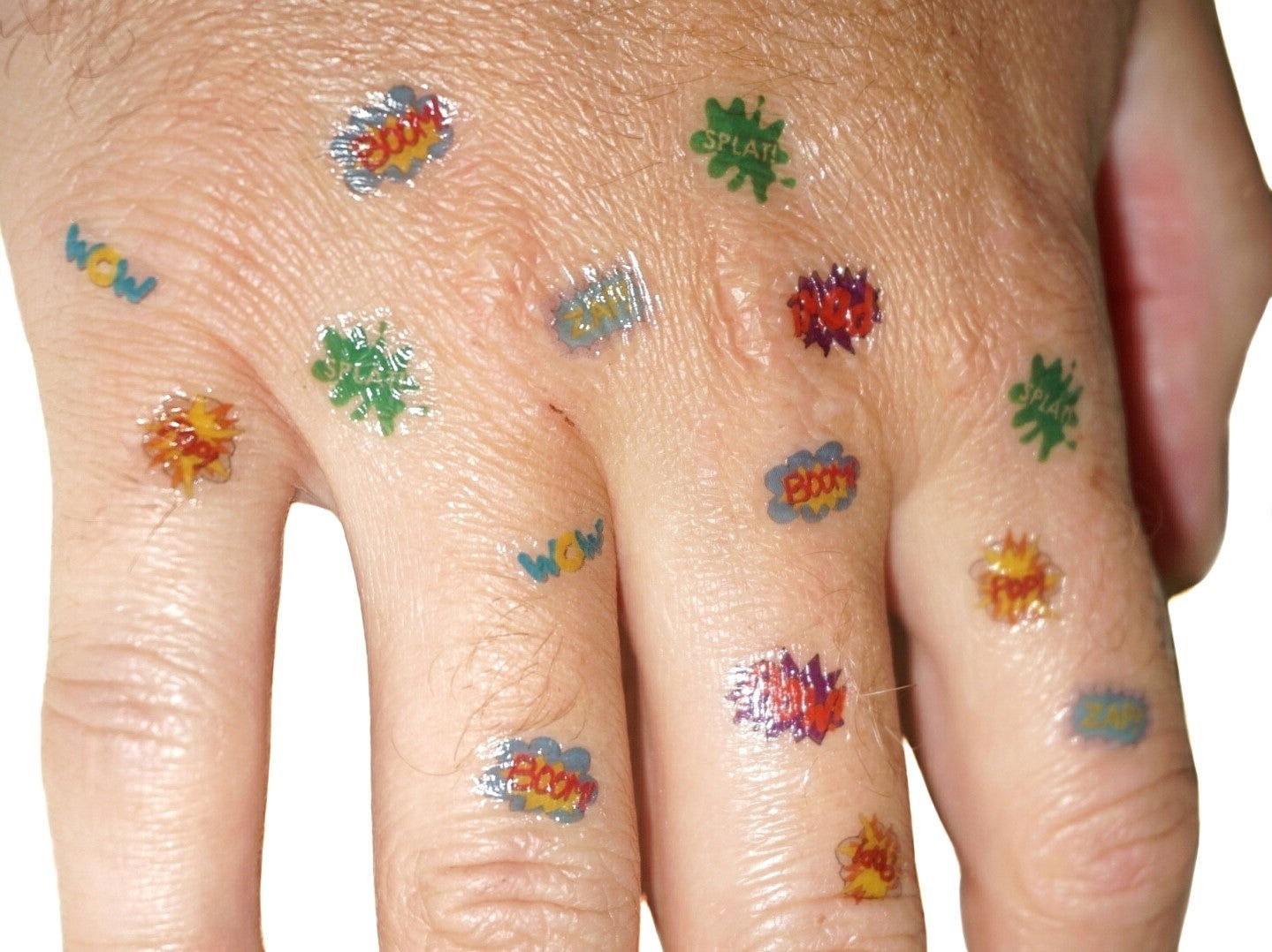 Pop Art Explosion Nail Tattoos