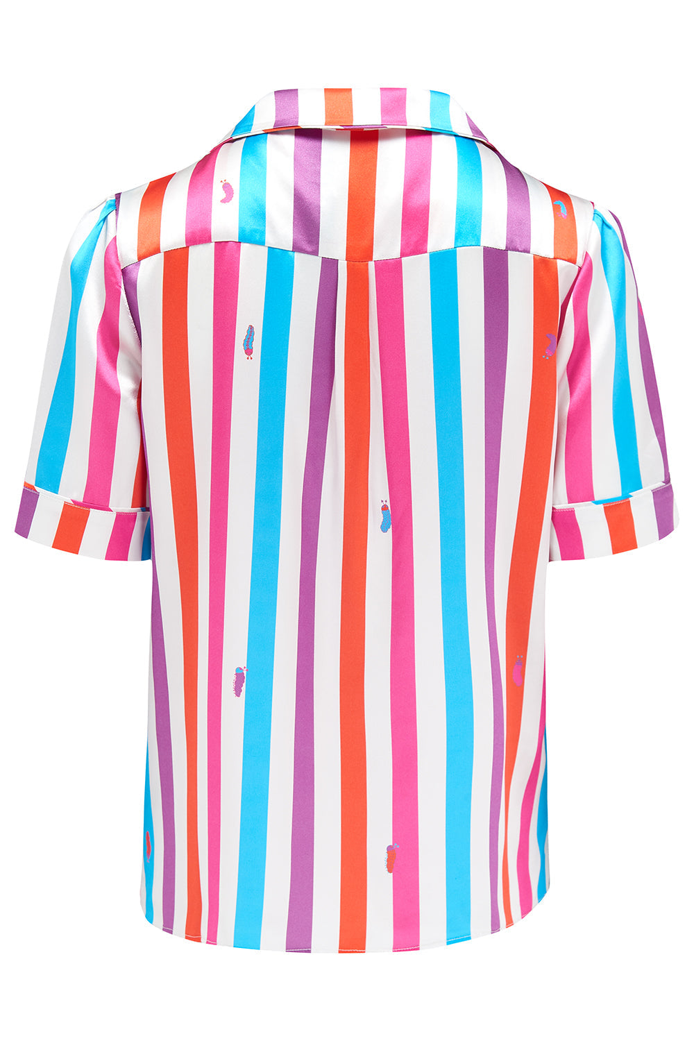 Poppy Hawaiian Stripe Silk Blouse