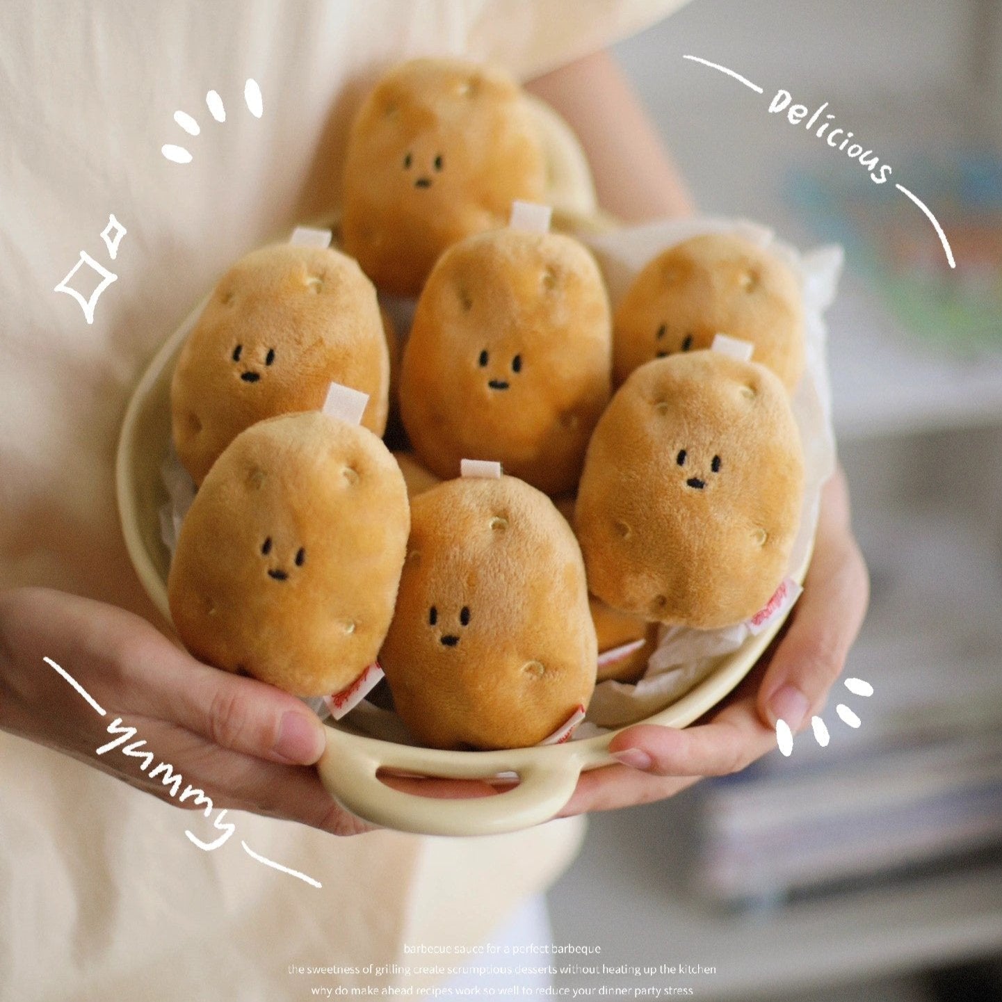 Daily White Potato Plush Charm