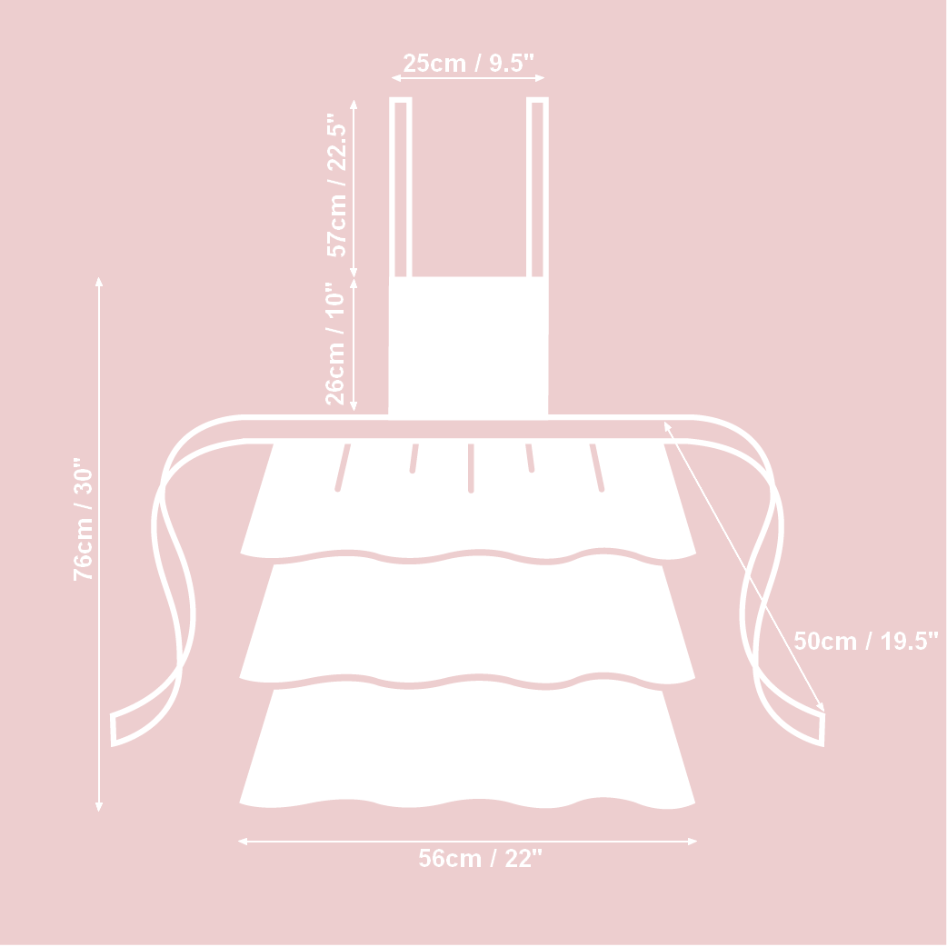 Botanico Ruffled Apron – Floral Design & Cotton Lace Detail by Hortensias Home at www.brixbailey.com