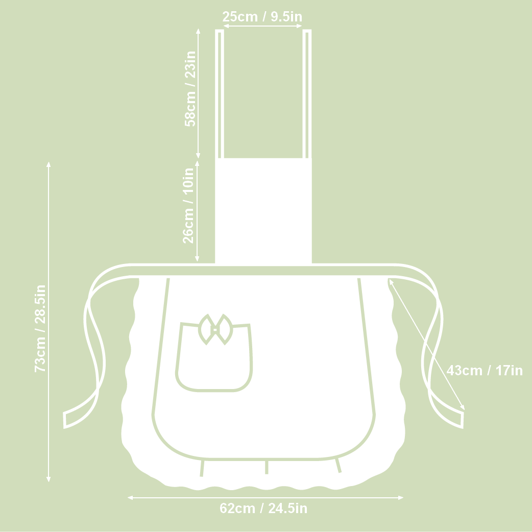 Ruffled Cotton-Polyester Apron with Lace – Botanico Collection by Hortensias Home at www.brixbailey.com
