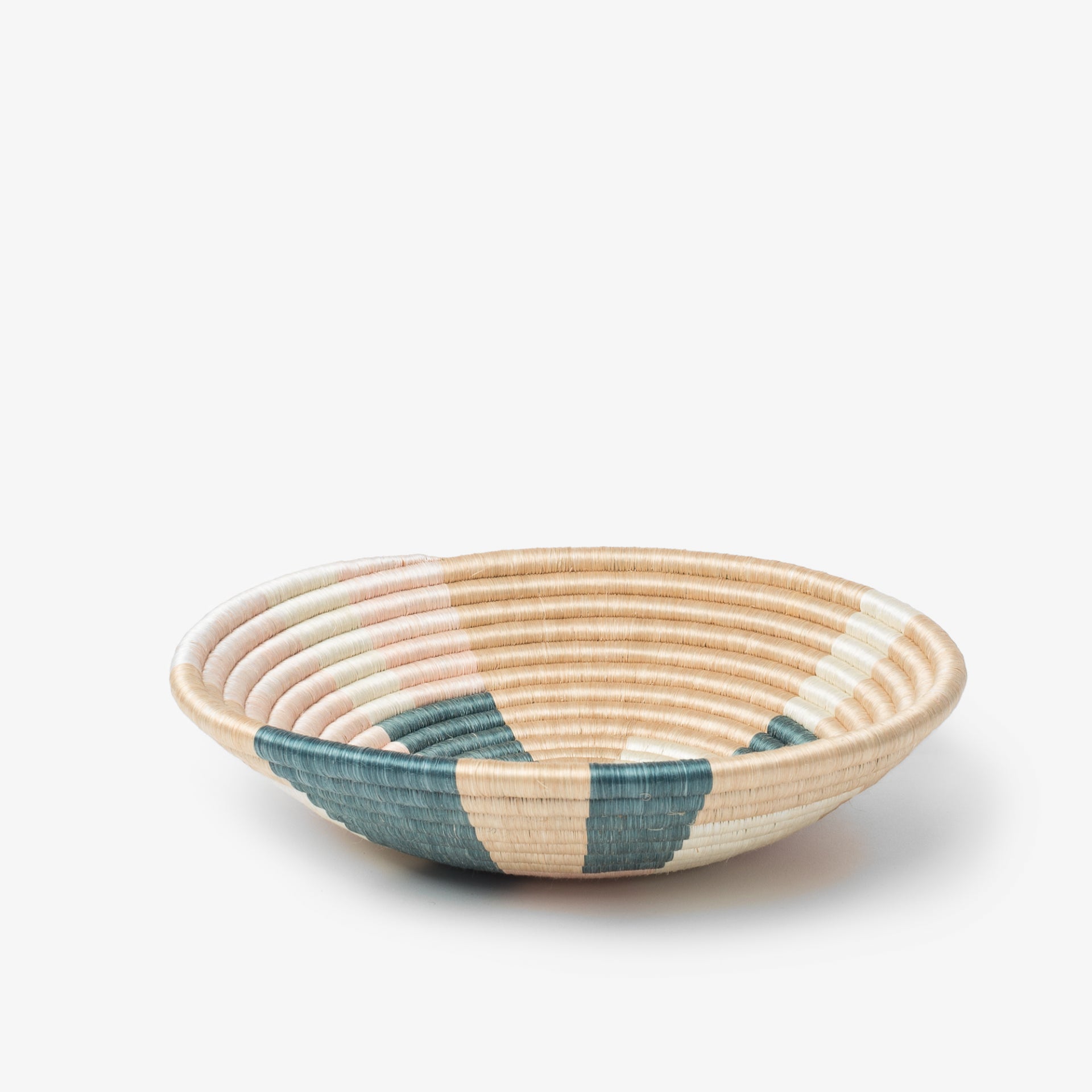 Prism Woven Bowls in Teal and Coral