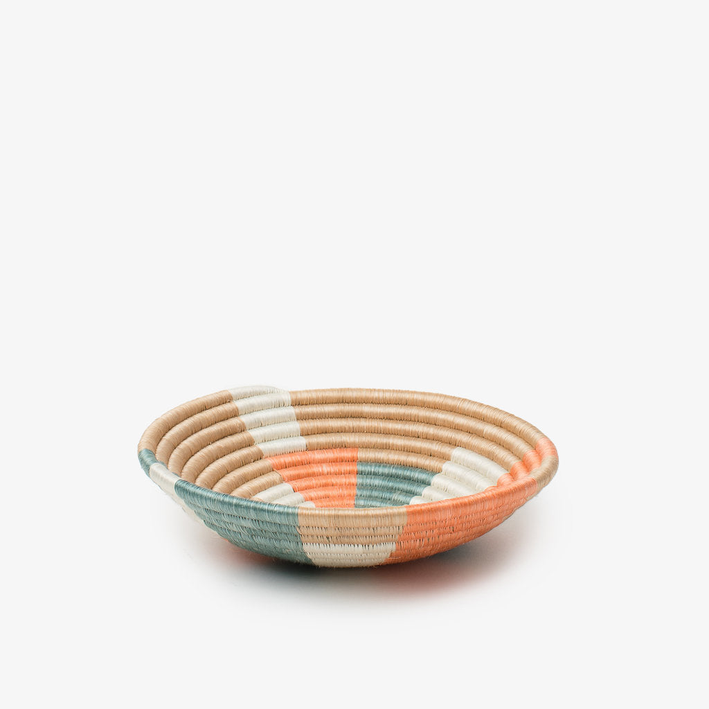 Prism Woven Bowls in Teal and Coral