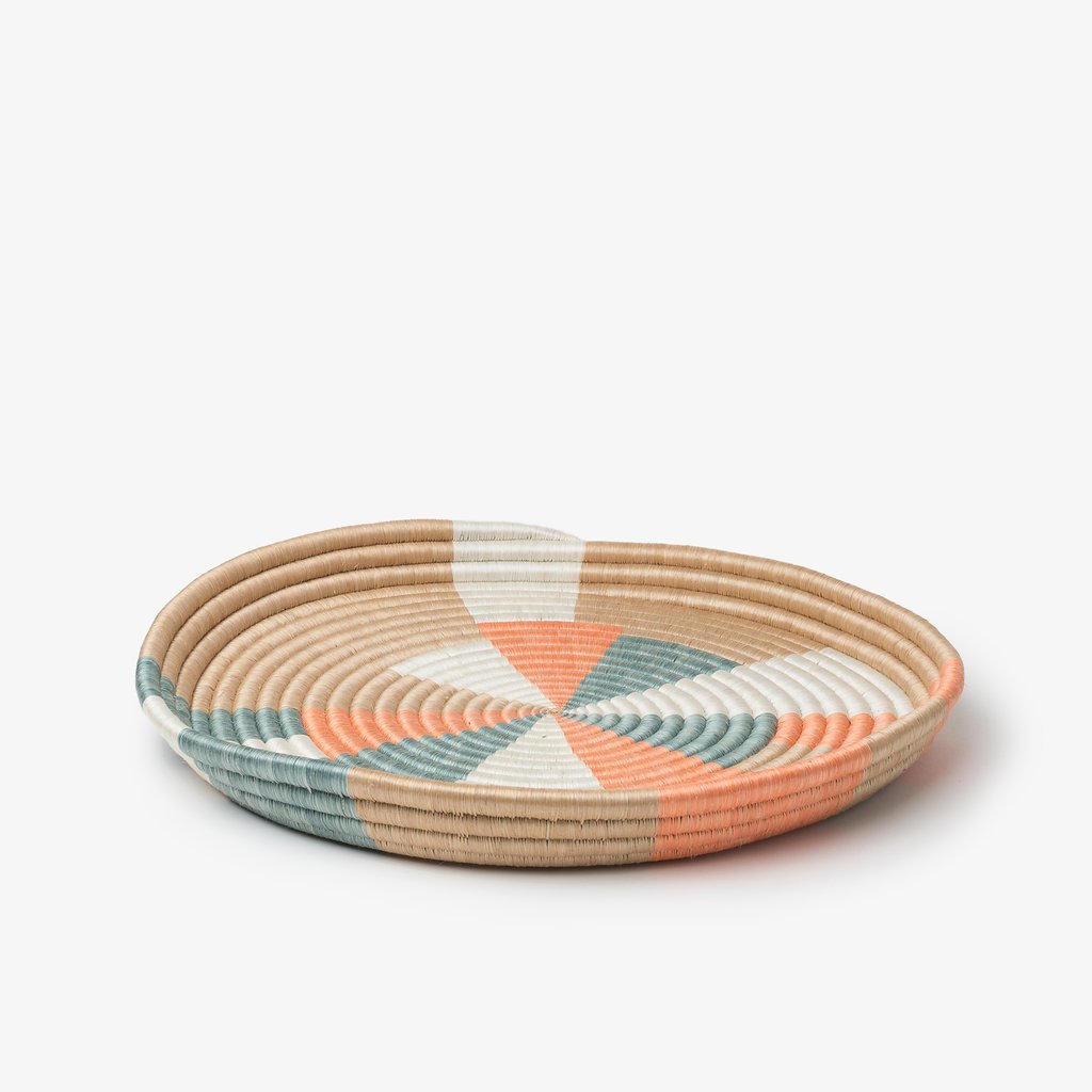Prism Woven Bowls in Teal and Coral