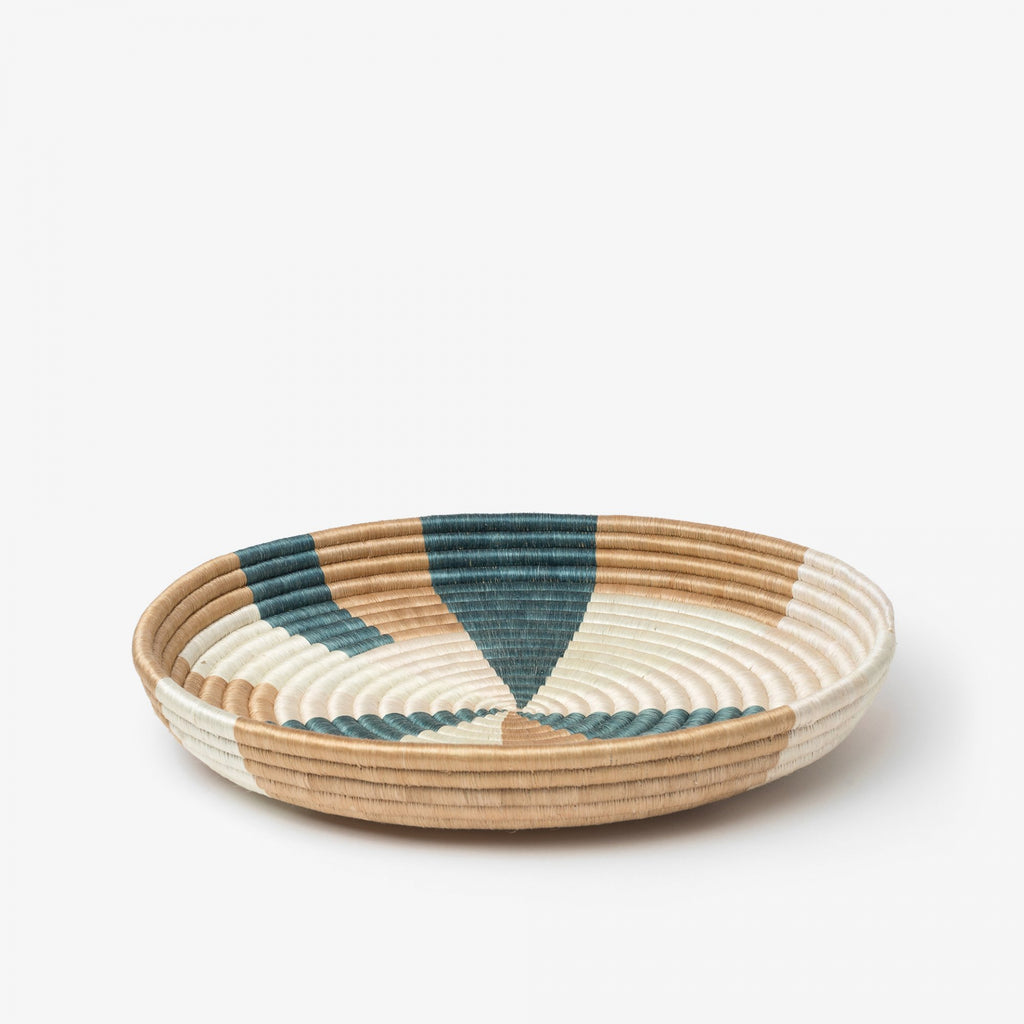 Prism Woven Bowls in Teal and Coral