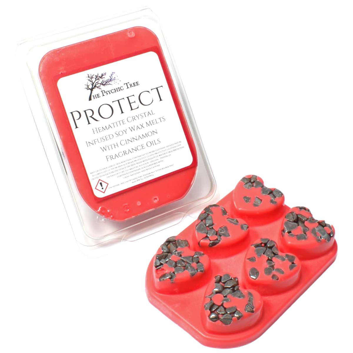 Protect Crystal Infused Scented Wax Melts with Hematite and Cinnamon