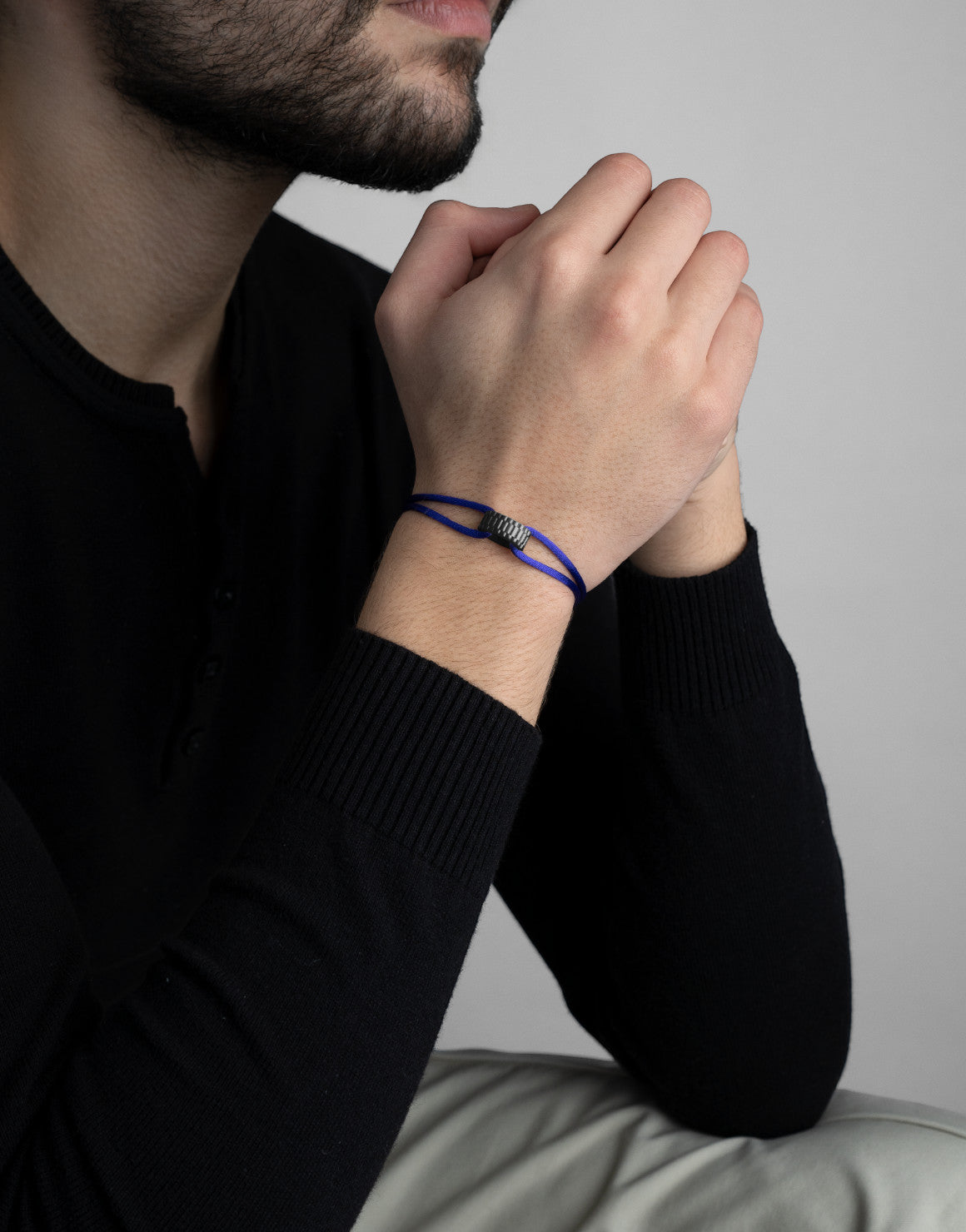 Carbon Regent Cord Bracelet