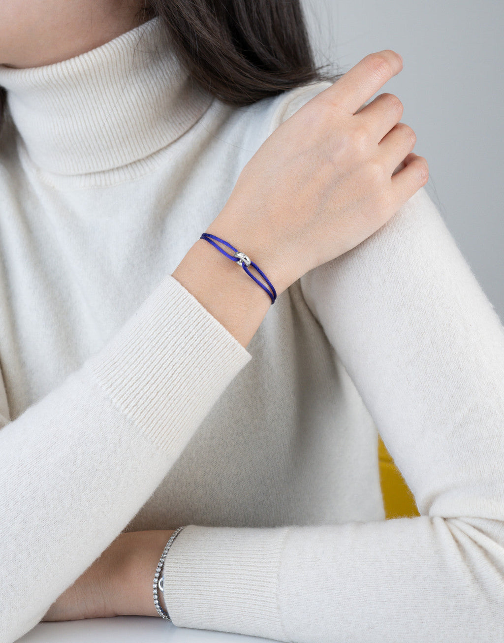 Mini Silver Soho Diamond Cord Bracelet