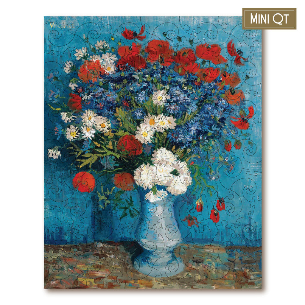 Vase With Cornflowers & Poppies MINI QT