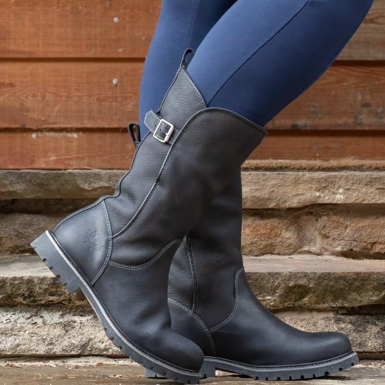 Waterproof Black Boots Mid Calf