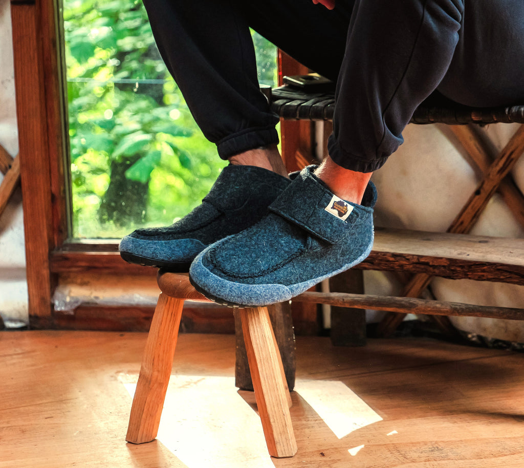 Men's Charcoal and Grey Slipper Boots