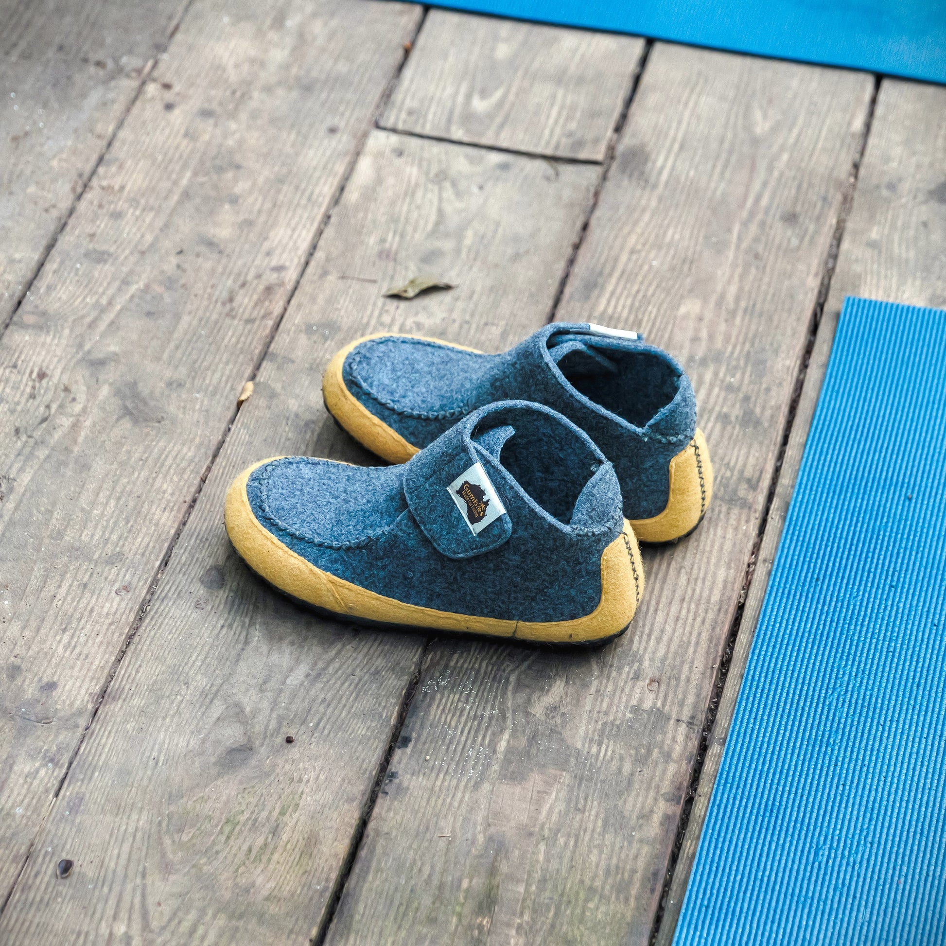 Quokka Slipper Boots in Grey and Curry