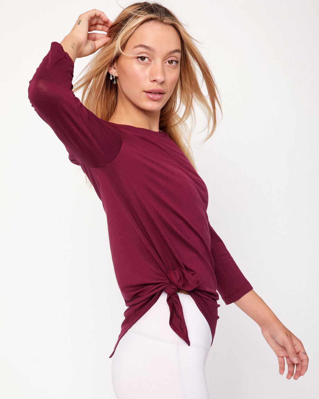 Side Tie 3/4 Sleeve Top