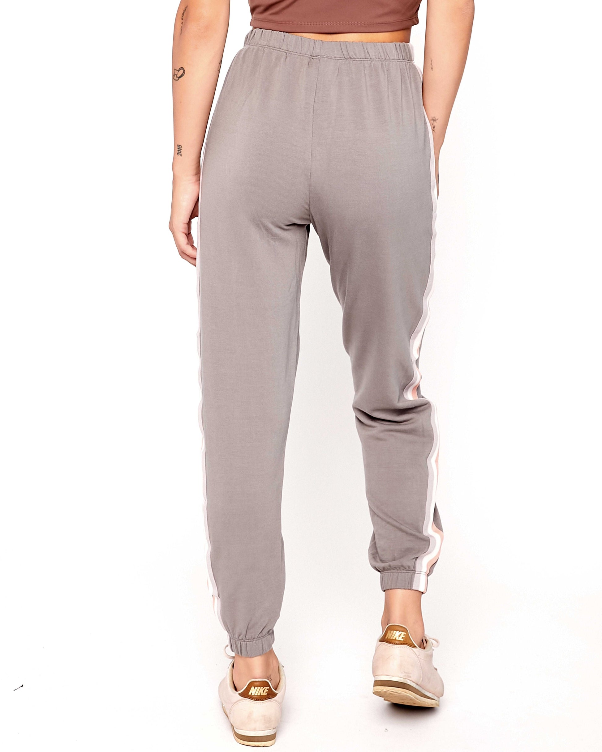 Fleece Lite Sweatpants in Muted Stripe