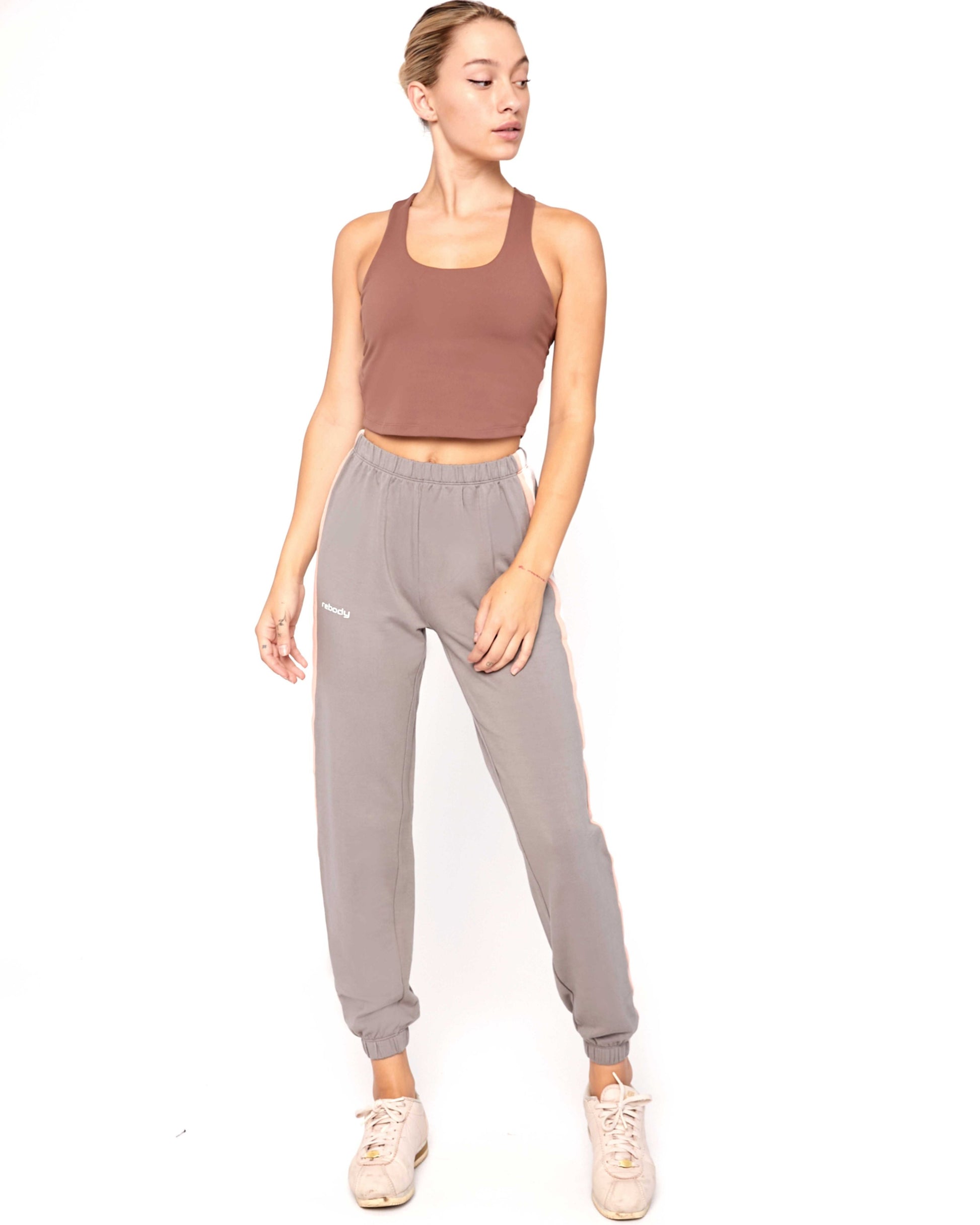 Fleece Lite Sweatpants in Muted Stripe