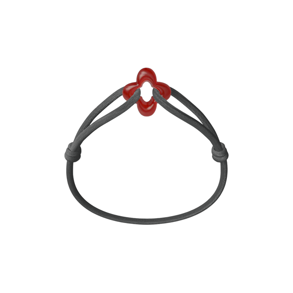 Red Clover Cord Bracelet with Carnelian