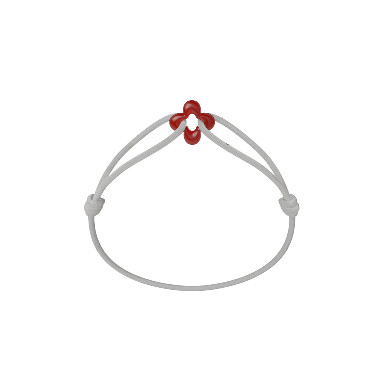 Mini Red Clover Cord Bracelet with Carnelian