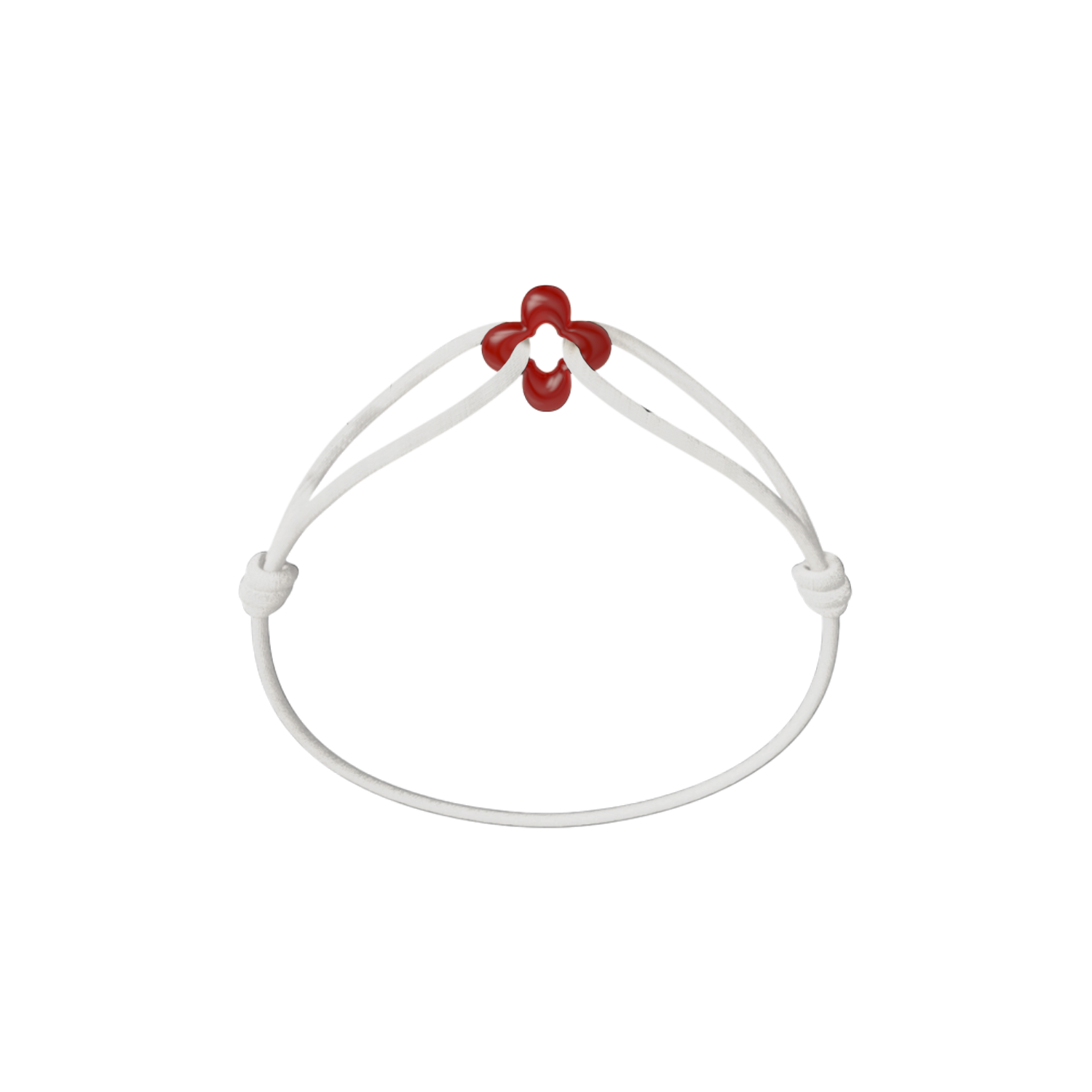 Mini Red Clover Cord Bracelet with Carnelian
