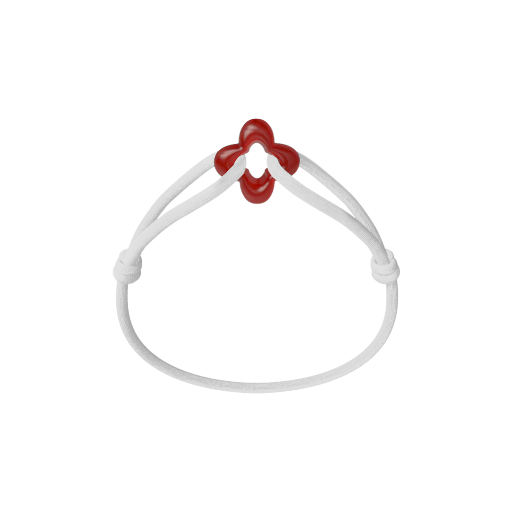 Red Clover Cord Bracelet with Carnelian