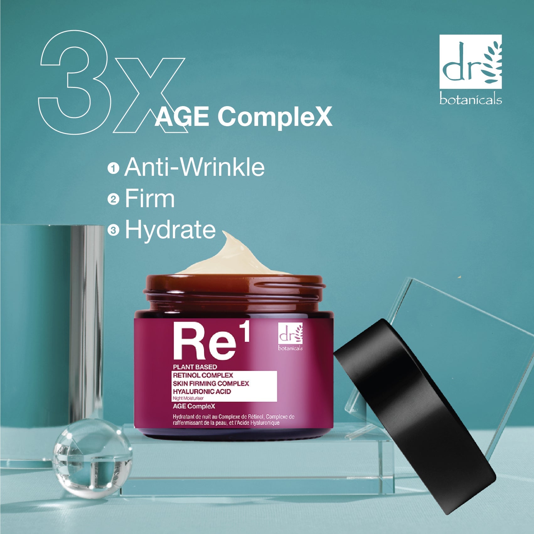 Retinol Night Moisturiser 60ml with Hyaluronic Acid and Skin Firming Complex