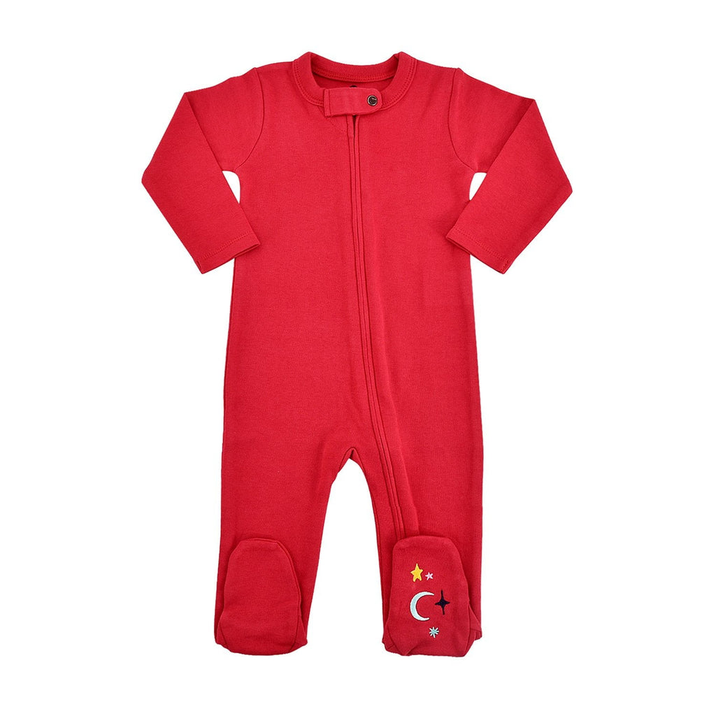 Scarlet Red Organic Baby Footie Unisex