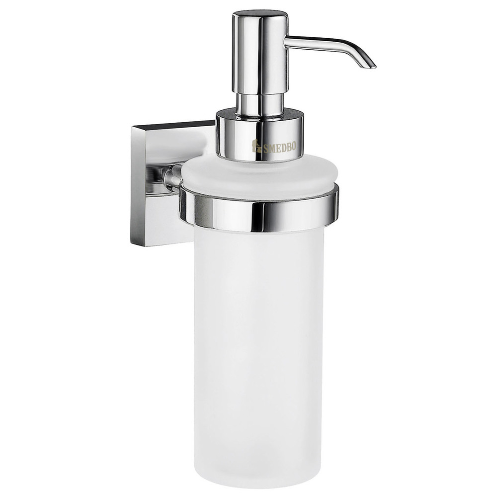 Polished Chrome Wall Soap Dispenser with Frosted Glass