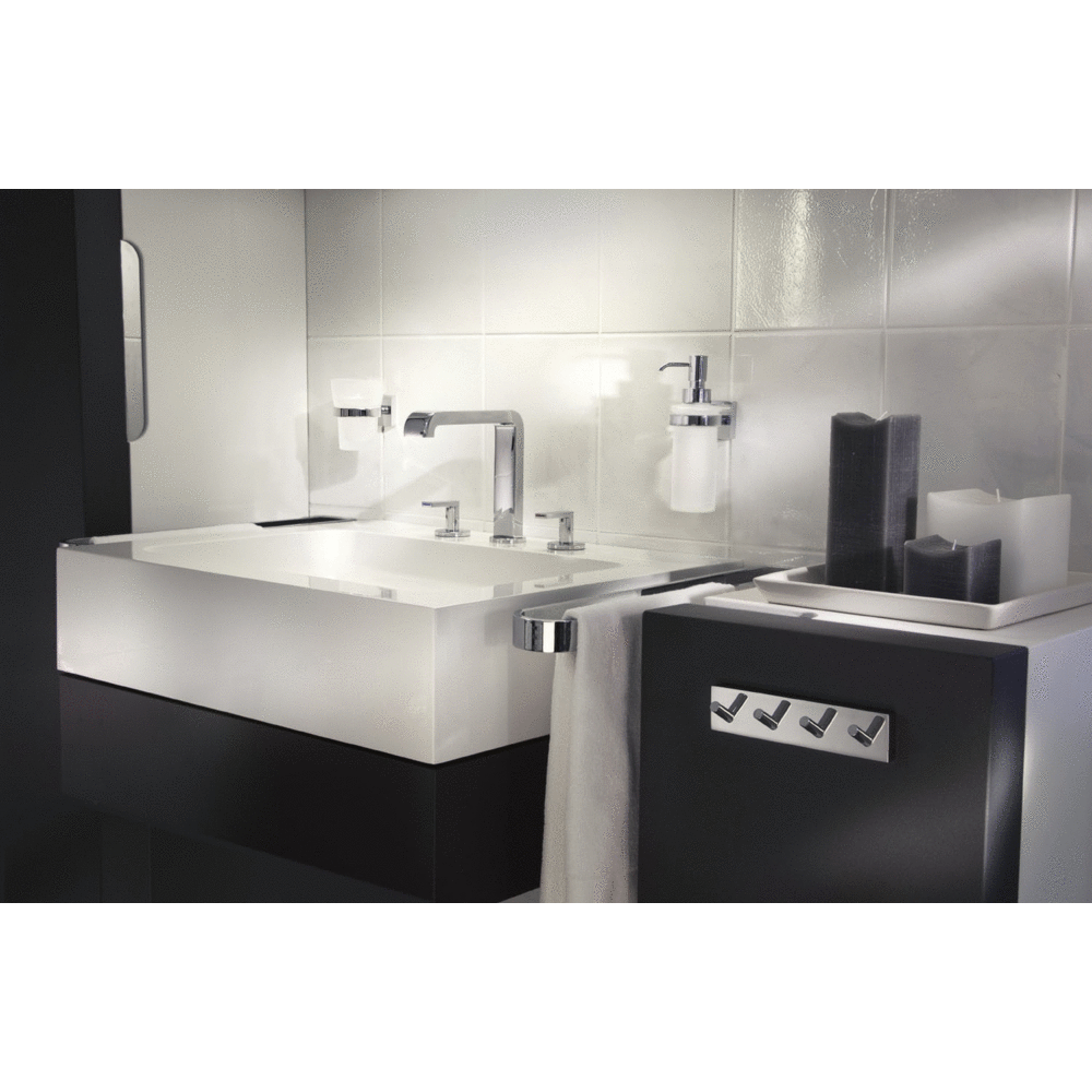 Polished Chrome Wall Soap Dispenser with Frosted Glass