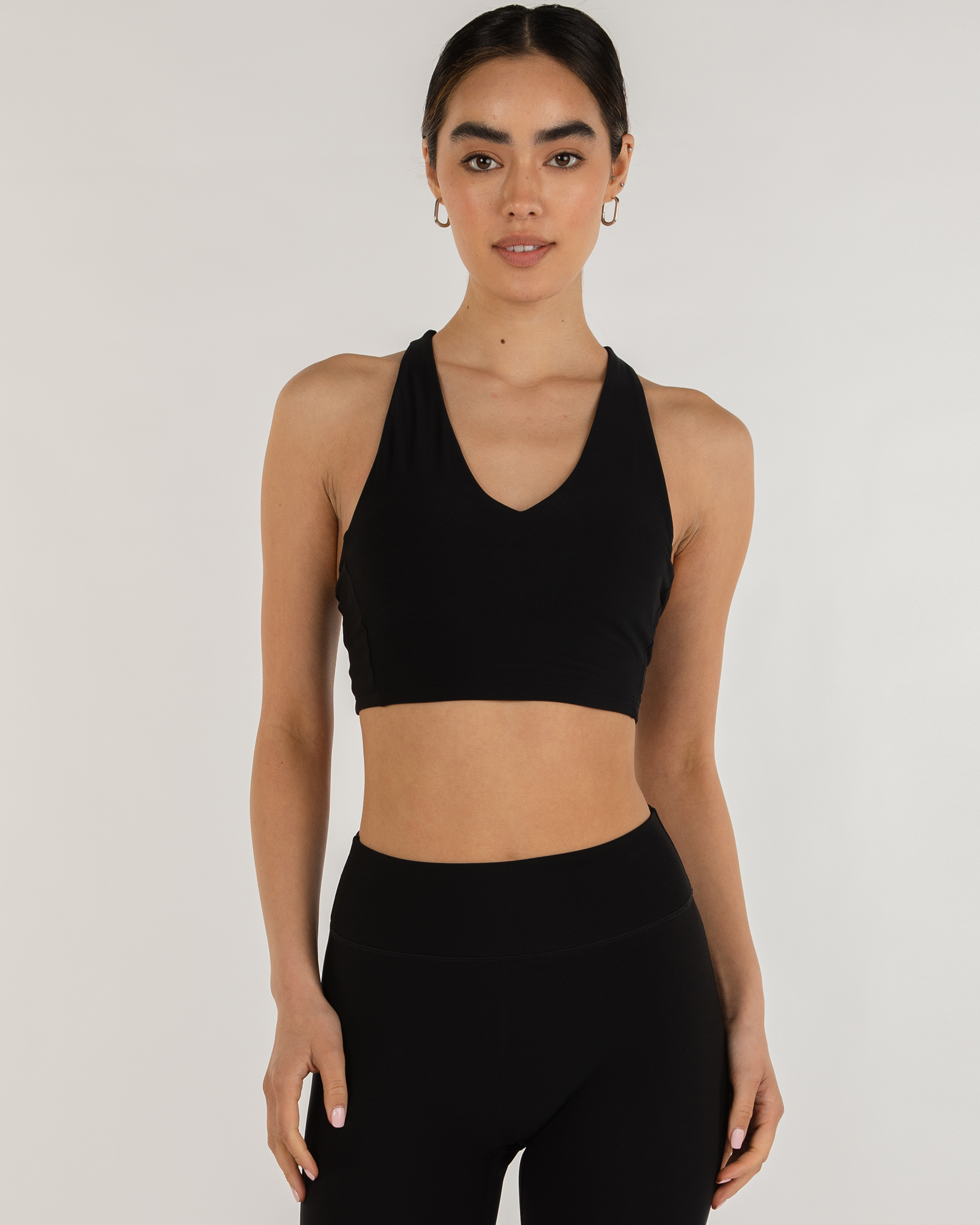 Elsa Fleece V Neck Longline Bra