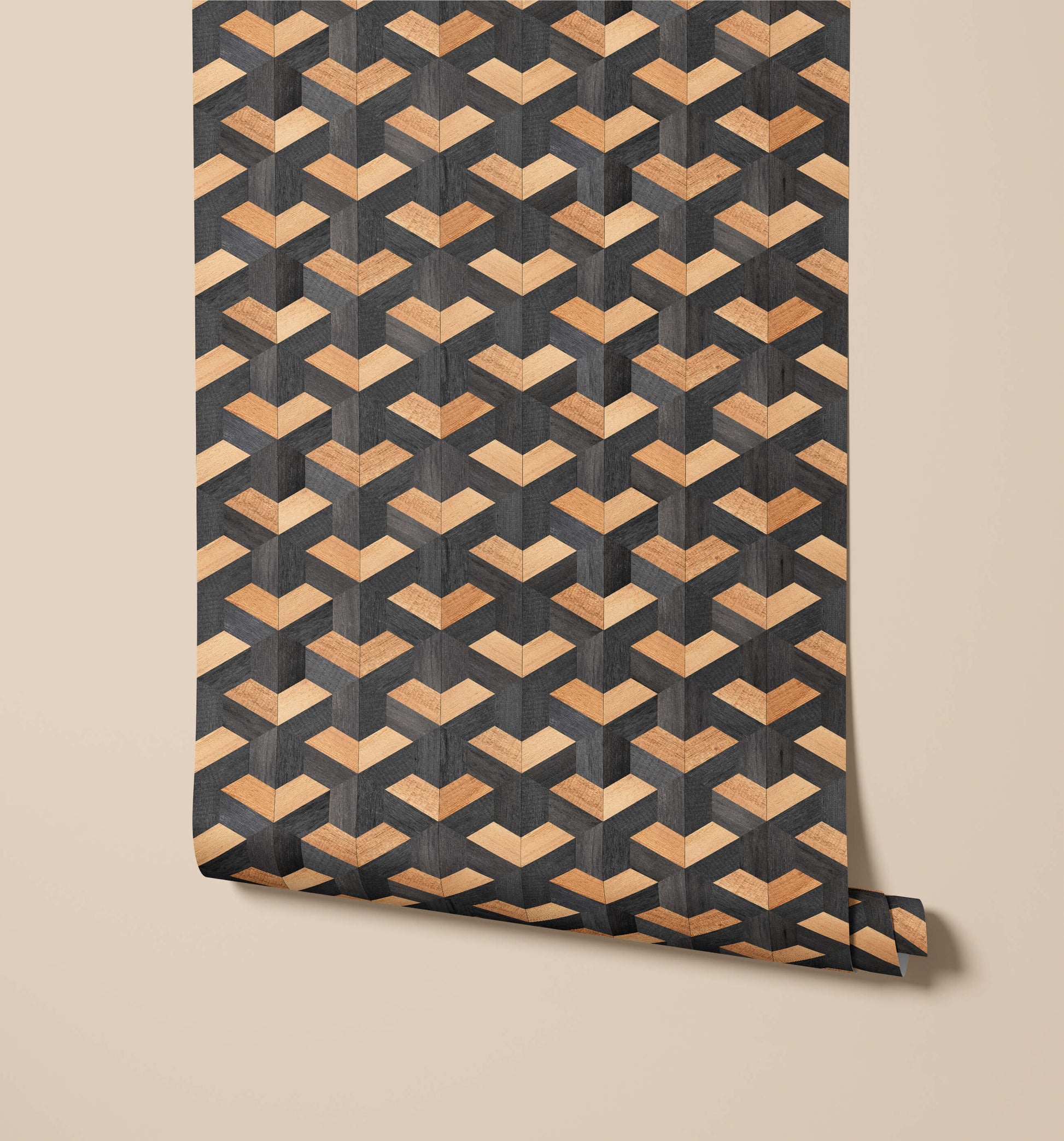 Radnor 3D Wood Cube Wallpaper