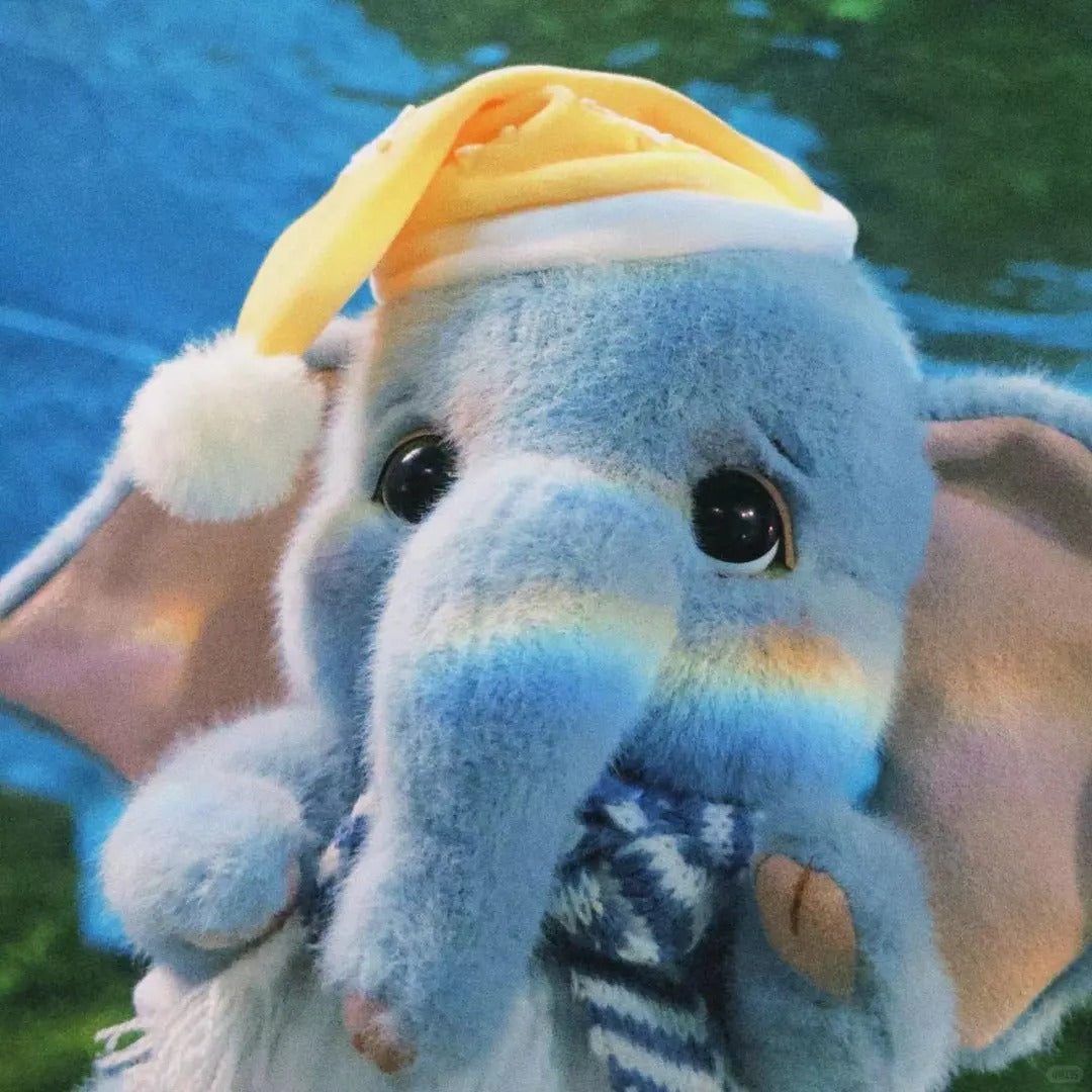 Handmade Soft Elephant Plush Toy with Tiny Bear Companion