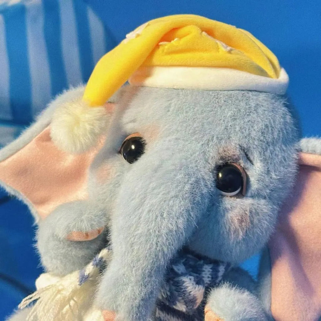 Handmade Soft Elephant Plush Toy with Tiny Bear Companion