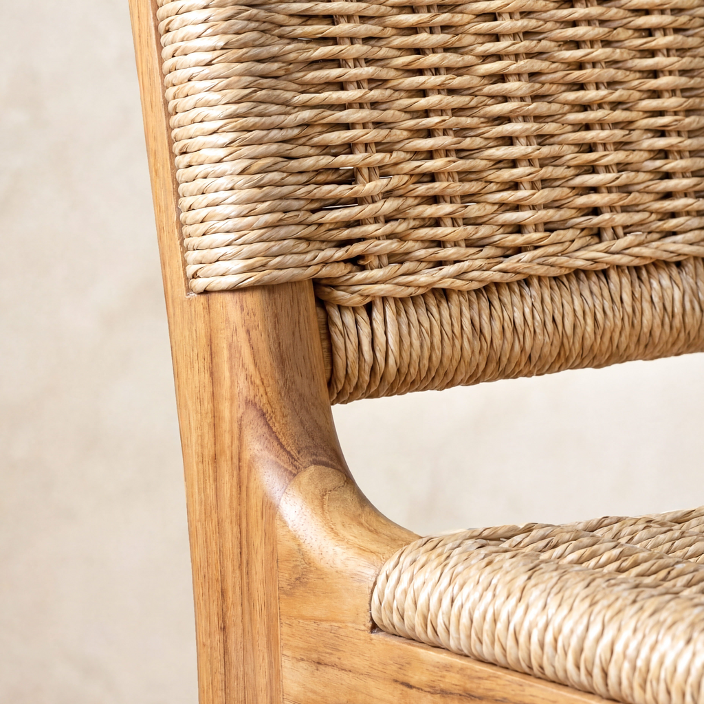 Zara Teak & Rattan Bar Stool (75cm Seat height)