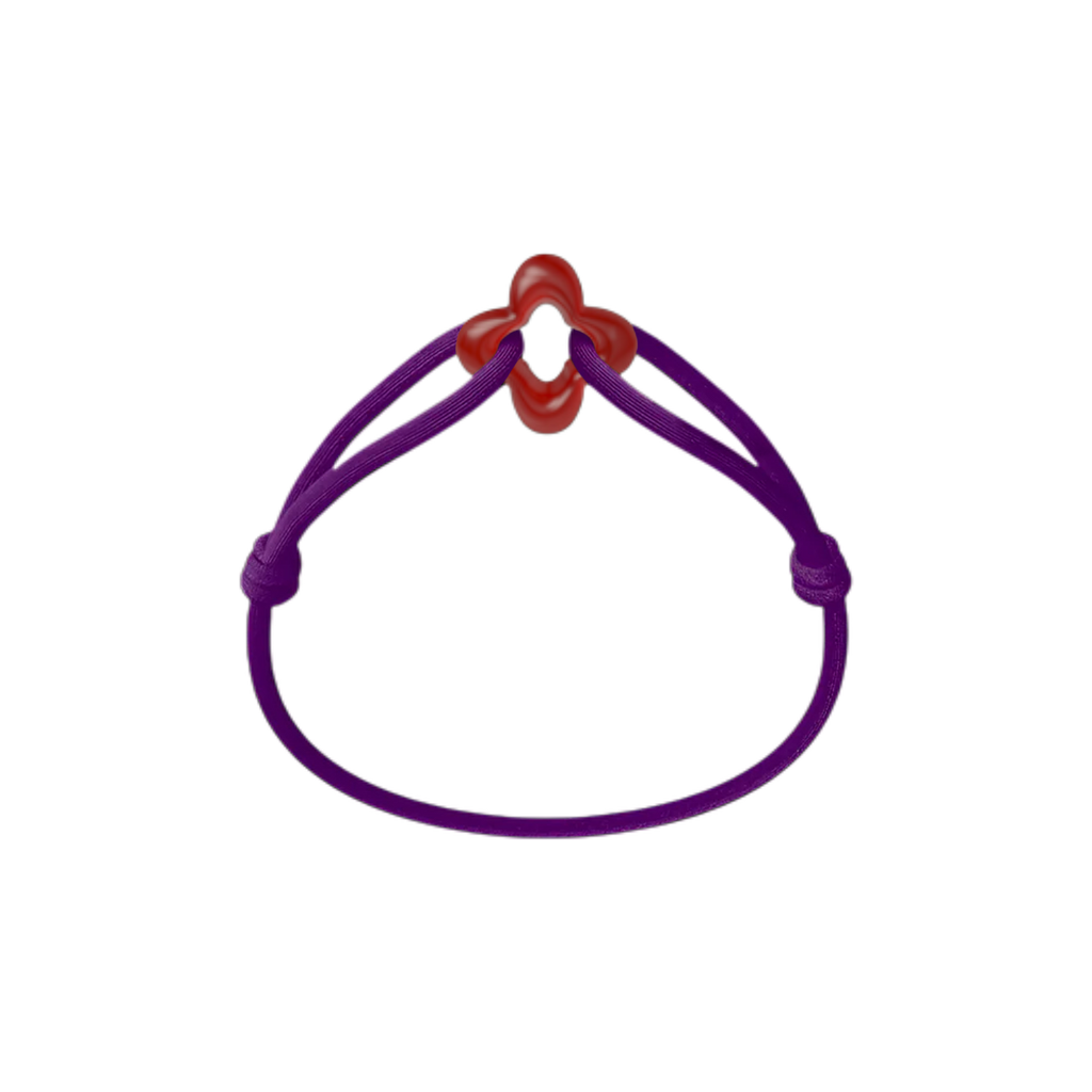 Red Clover Cord Bracelet with Carnelian