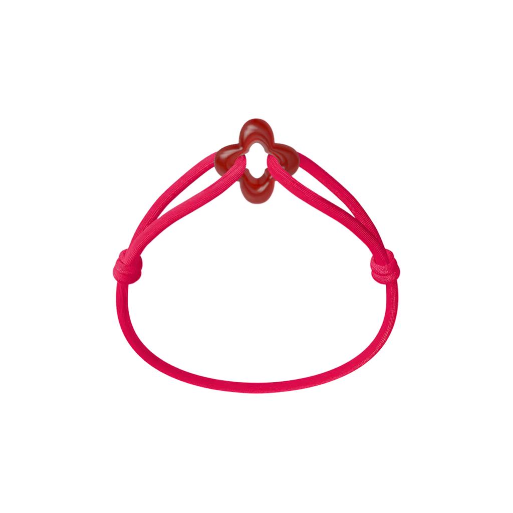 Red Clover Cord Bracelet with Carnelian