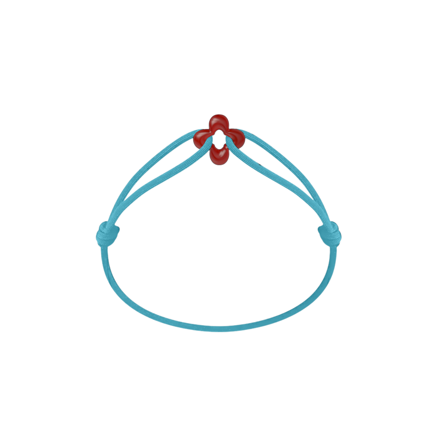 Mini Red Clover Cord Bracelet with Carnelian