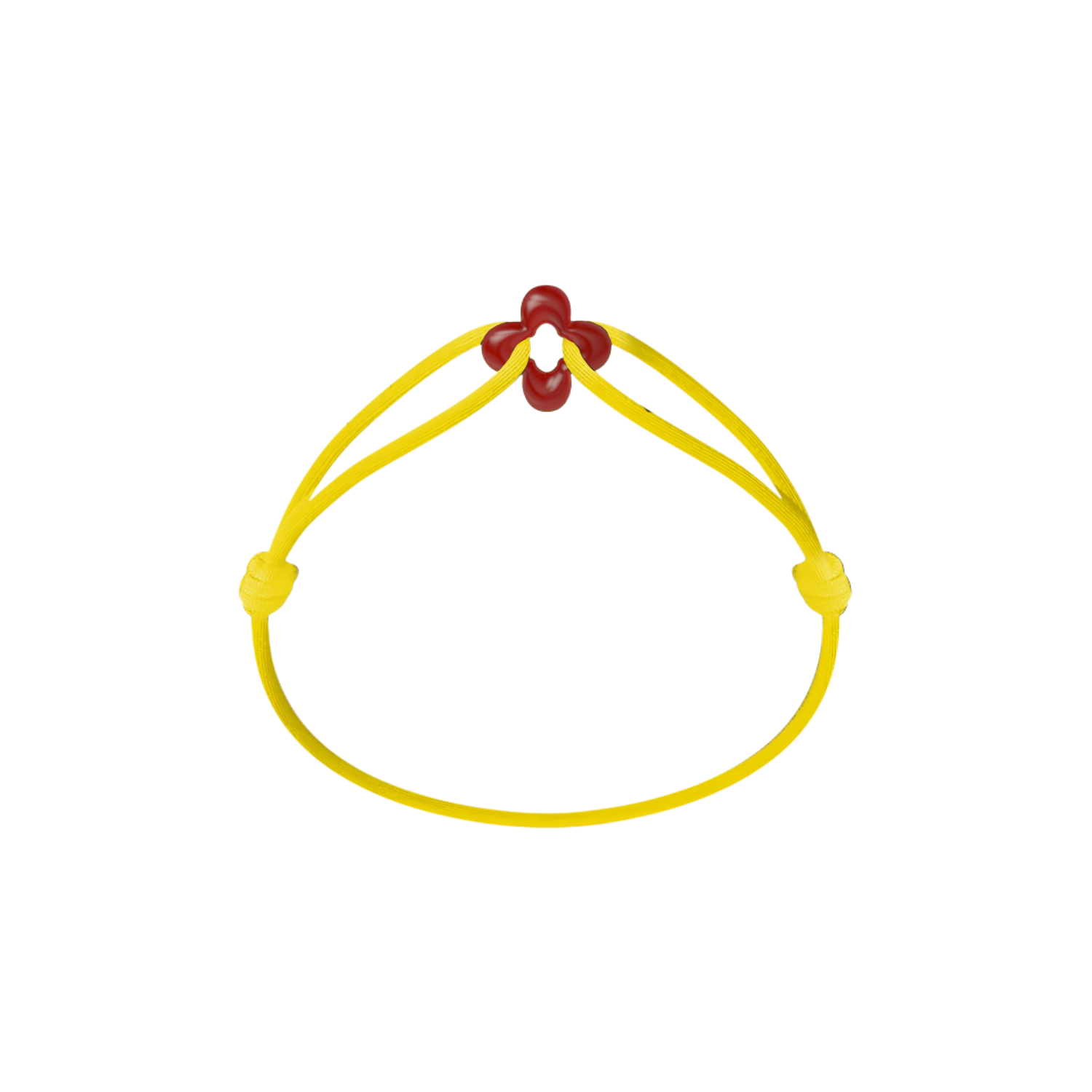 Mini Red Clover Cord Bracelet with Carnelian