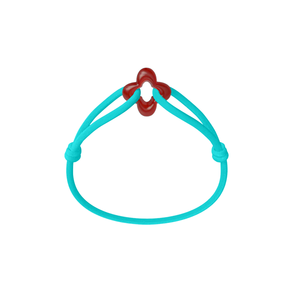 Red Clover Cord Bracelet with Carnelian