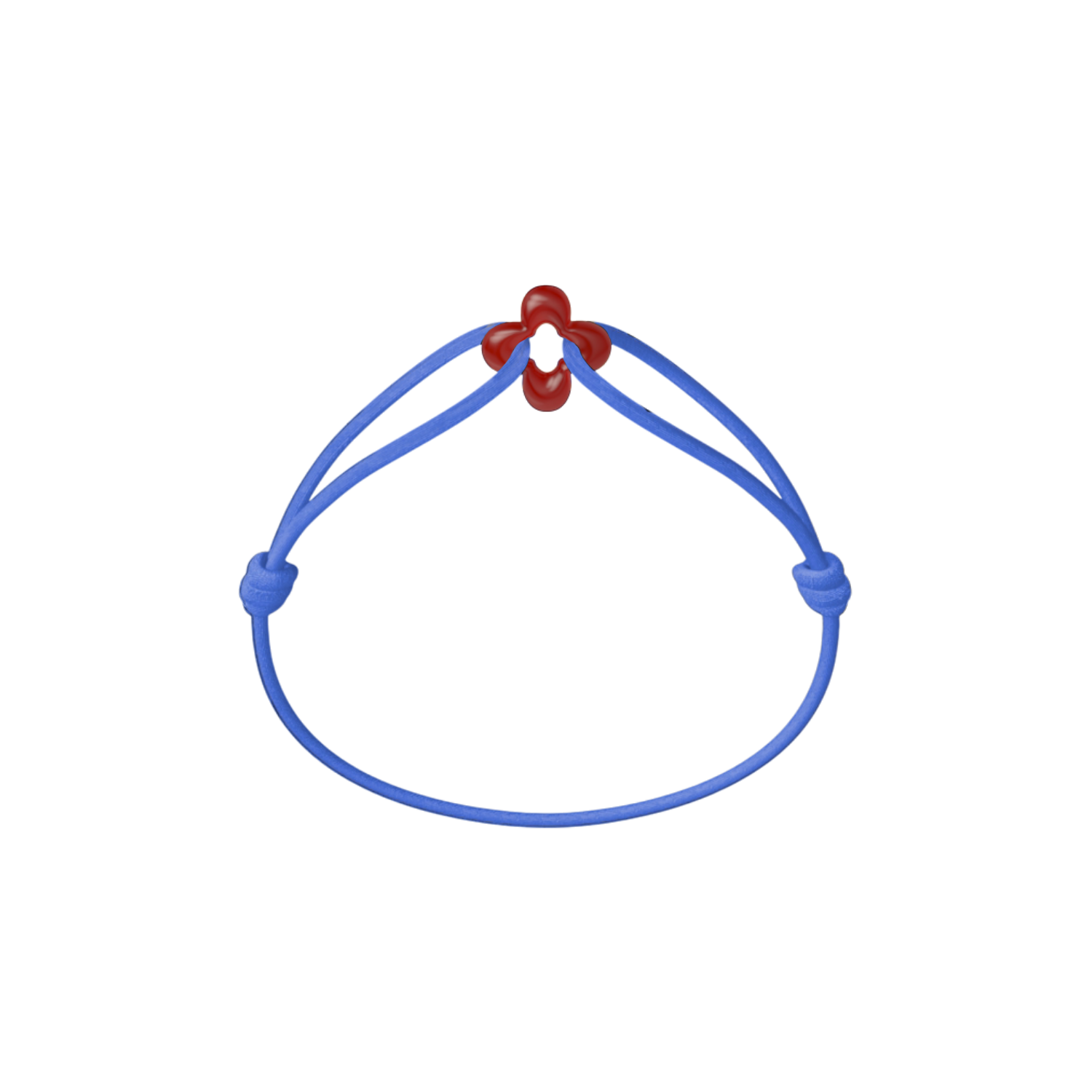 Mini Red Clover Cord Bracelet with Carnelian