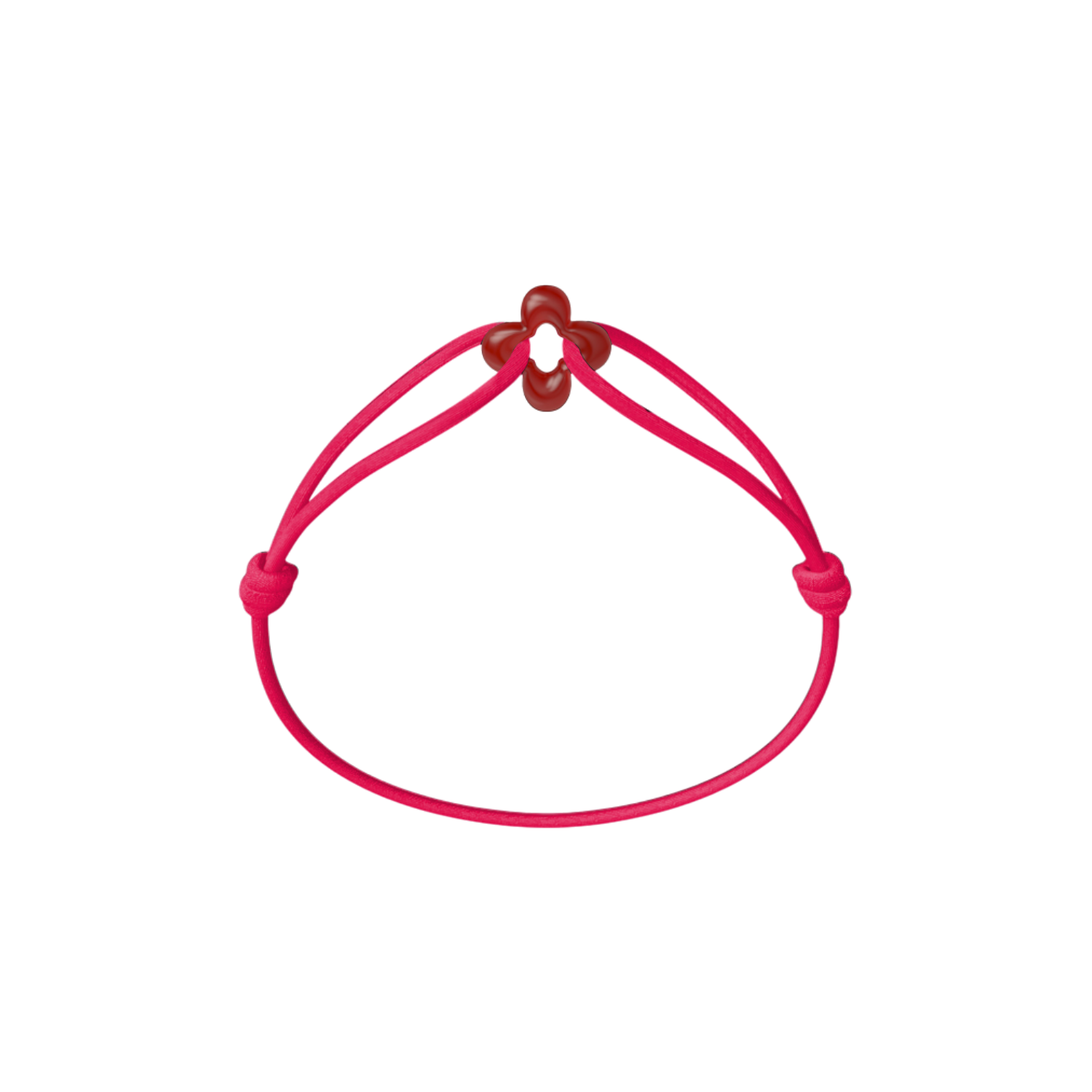 Mini Red Clover Cord Bracelet with Carnelian