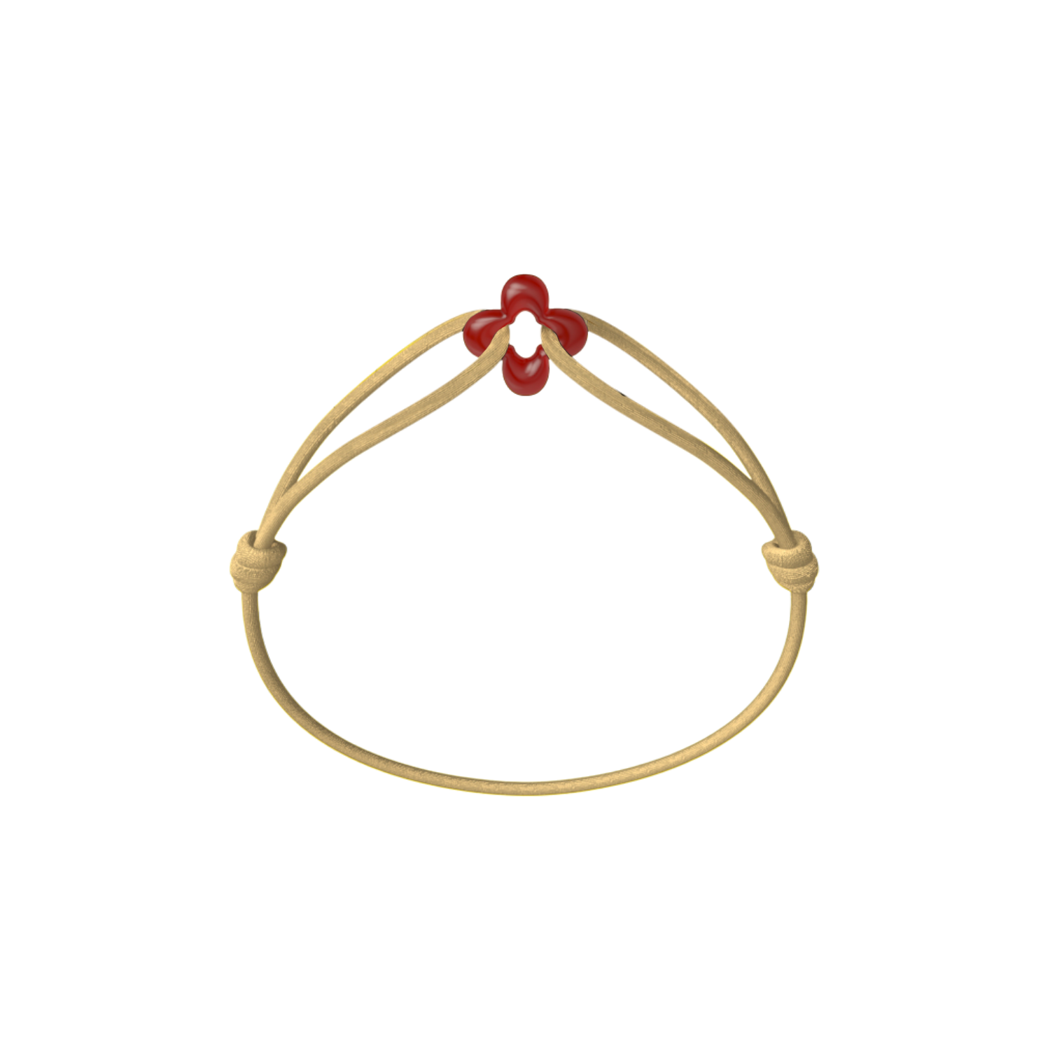 Mini Red Clover Cord Bracelet with Carnelian