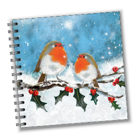 Red Robin Holly Branch Square Notebook