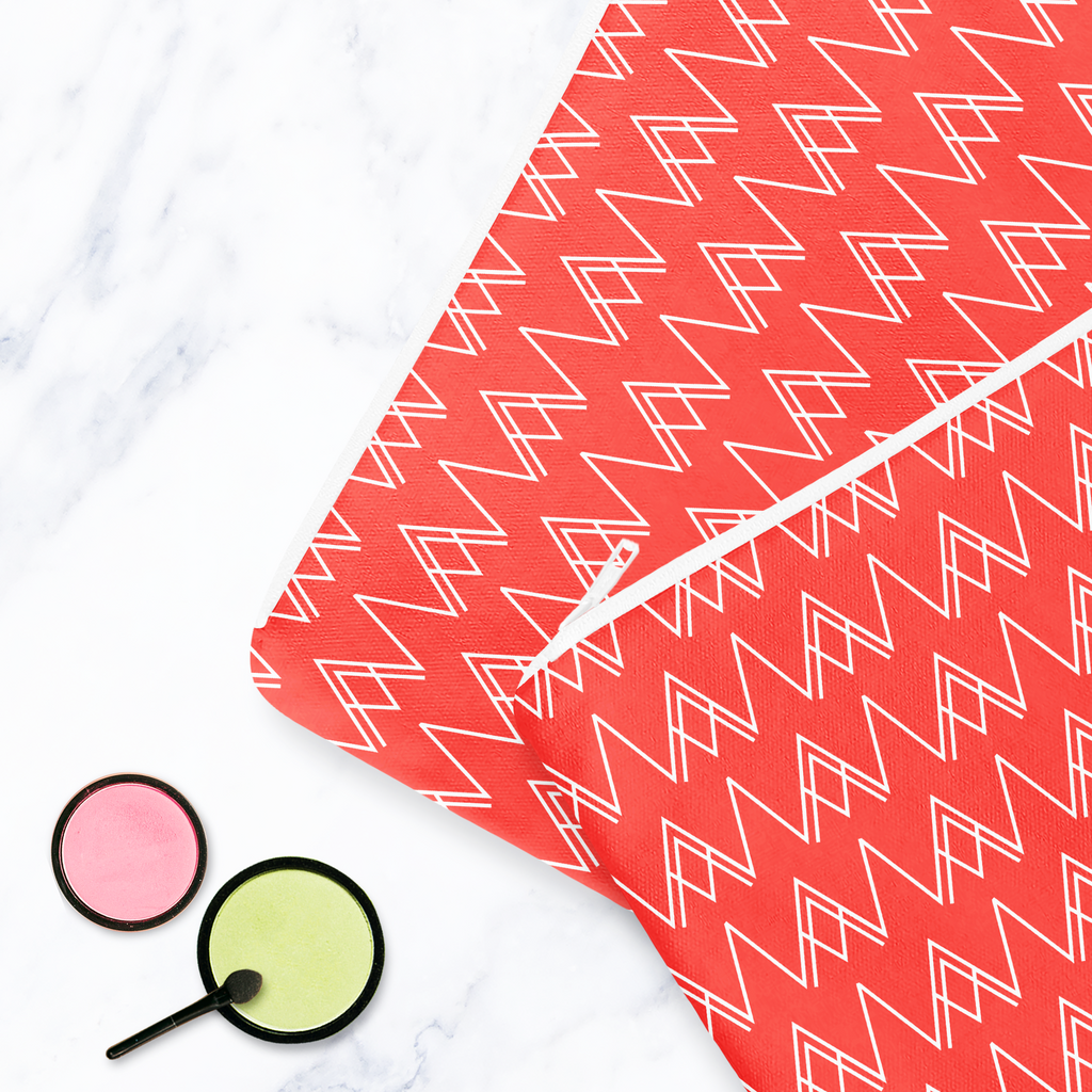 Red and White Make Up bag