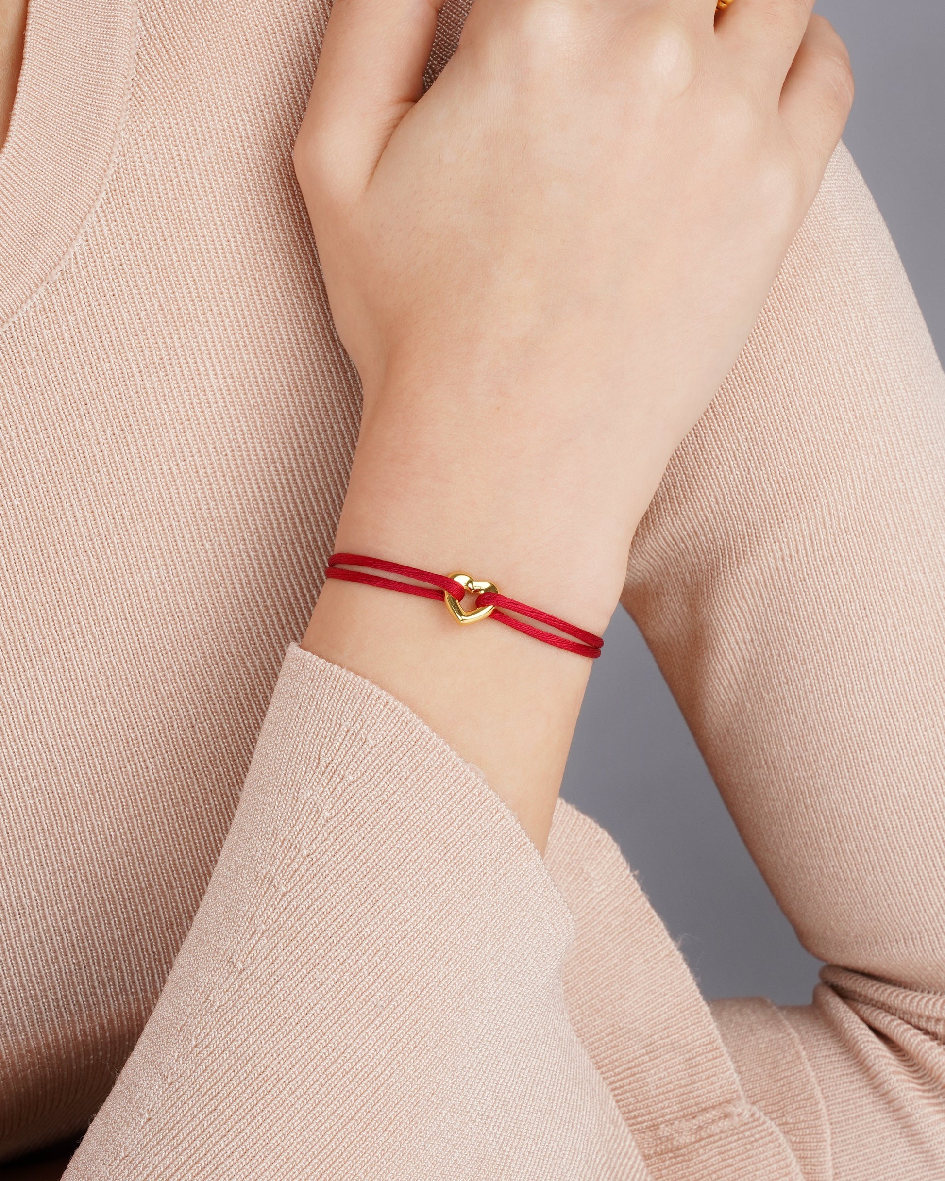 Golden Heart Cord Bracelet