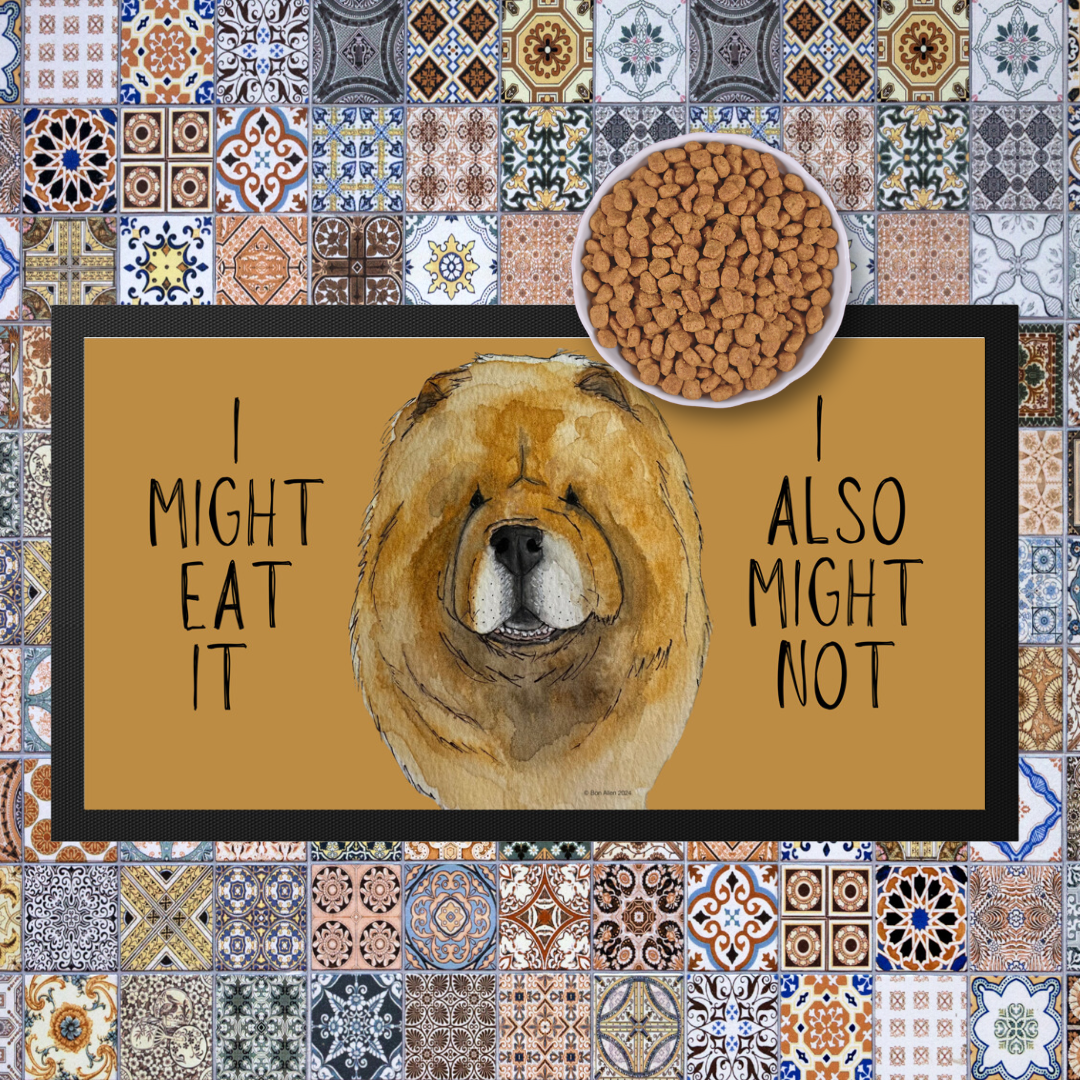 Make Mealtime Fun with Our Red Chow Chow Pet Bowl Mat!
