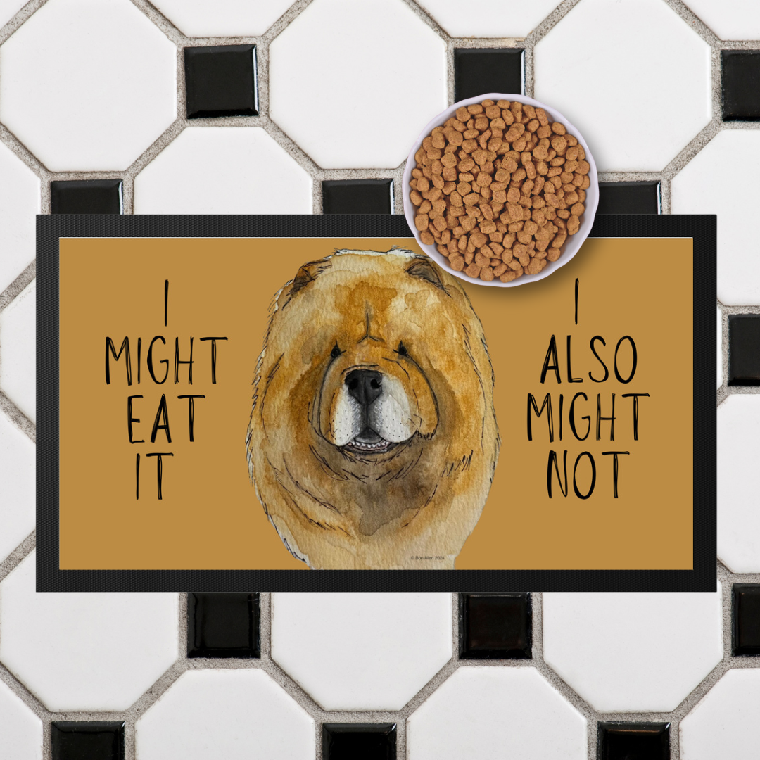 Make Mealtime Fun with Our Red Chow Chow Pet Bowl Mat!